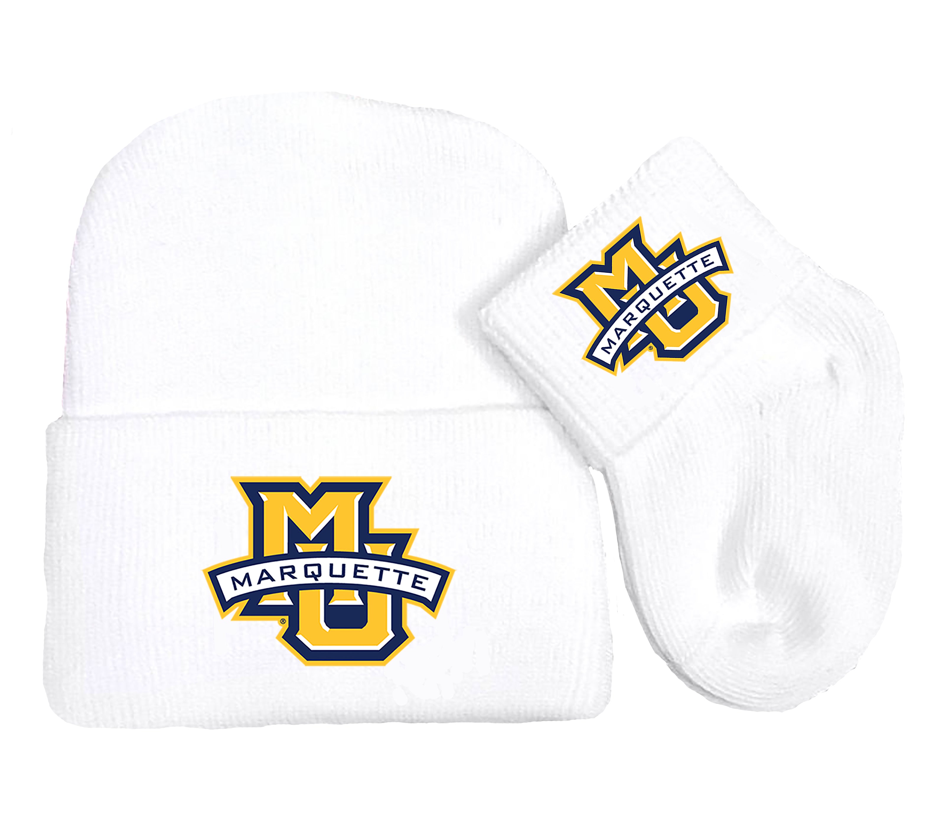 Marquette Golden Eagles Baby Knit Cap and Socks Set