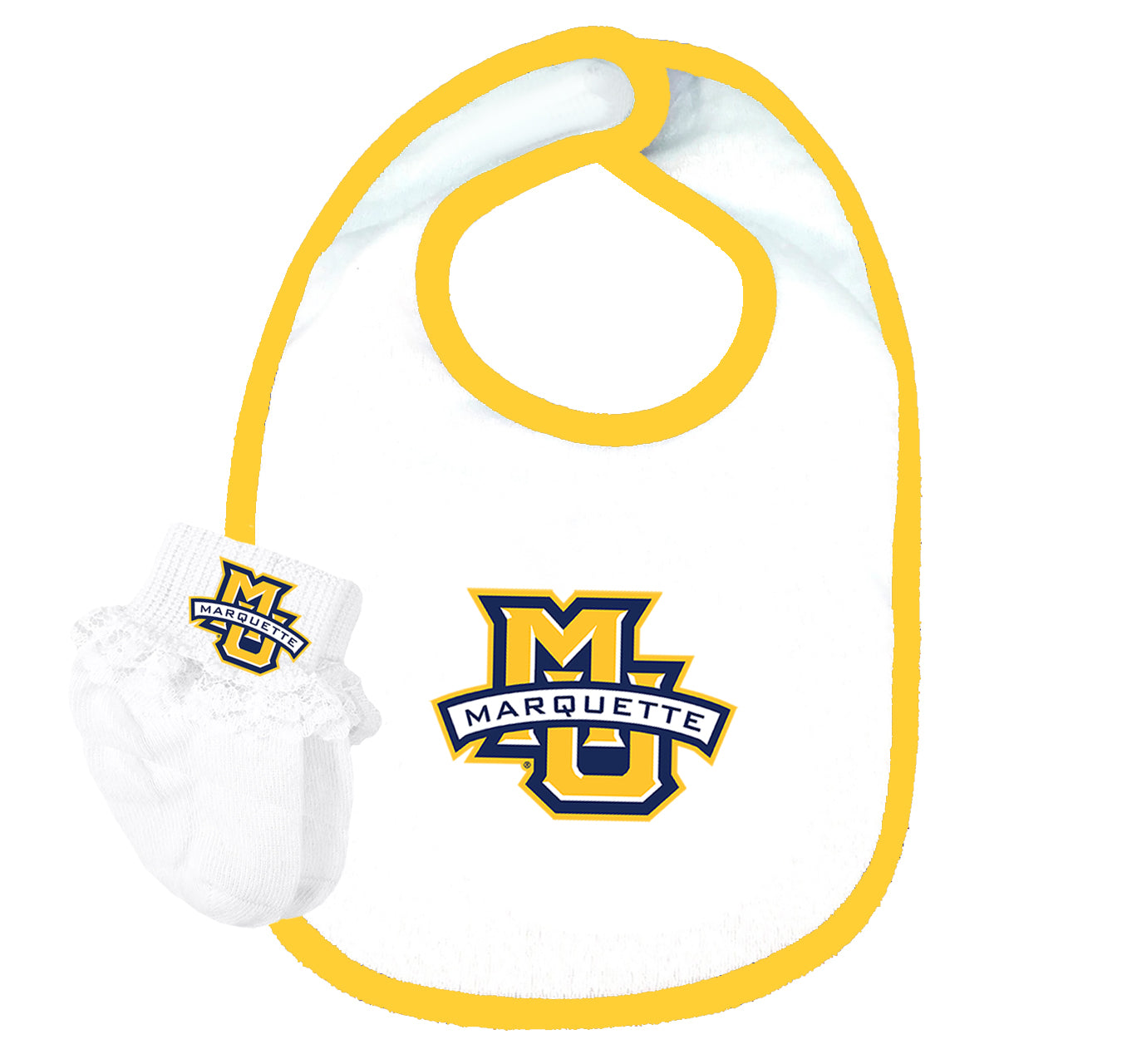 Marquette Golden Eagles Baby Bib and Socks Set