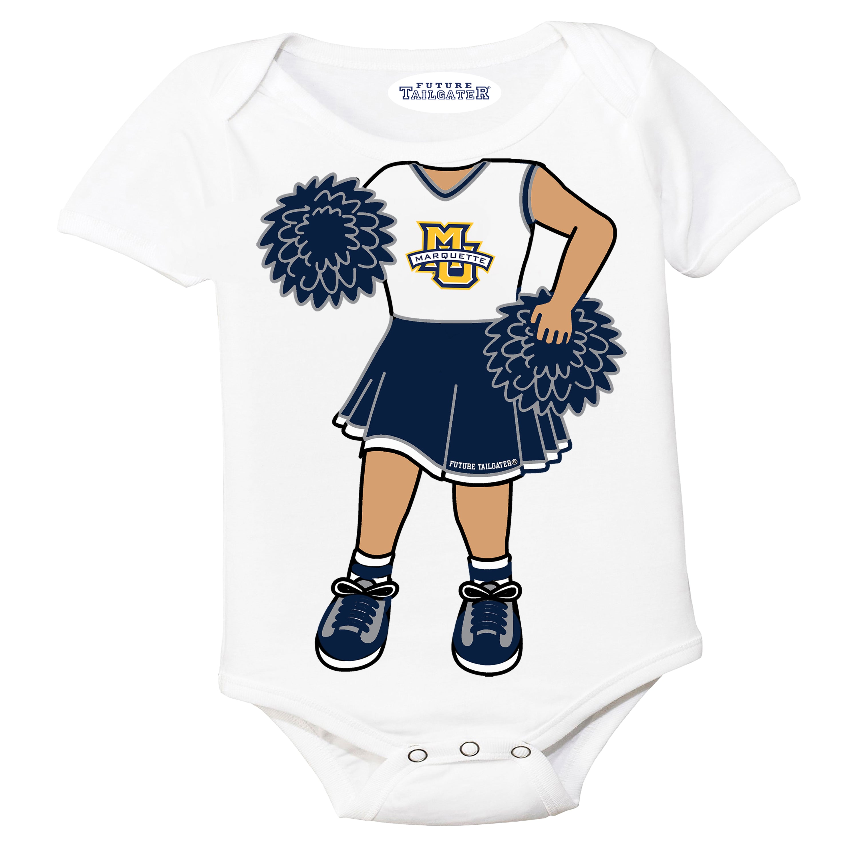 Marquette Golden Eagles Heads Up! Cheerleader Baby Bodysuit