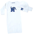 Memphis Tigers LOGO Baby Layette Gown and Cap Set - White