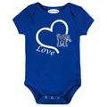 Memphis Tigers Love Heart Baby Bodysuit