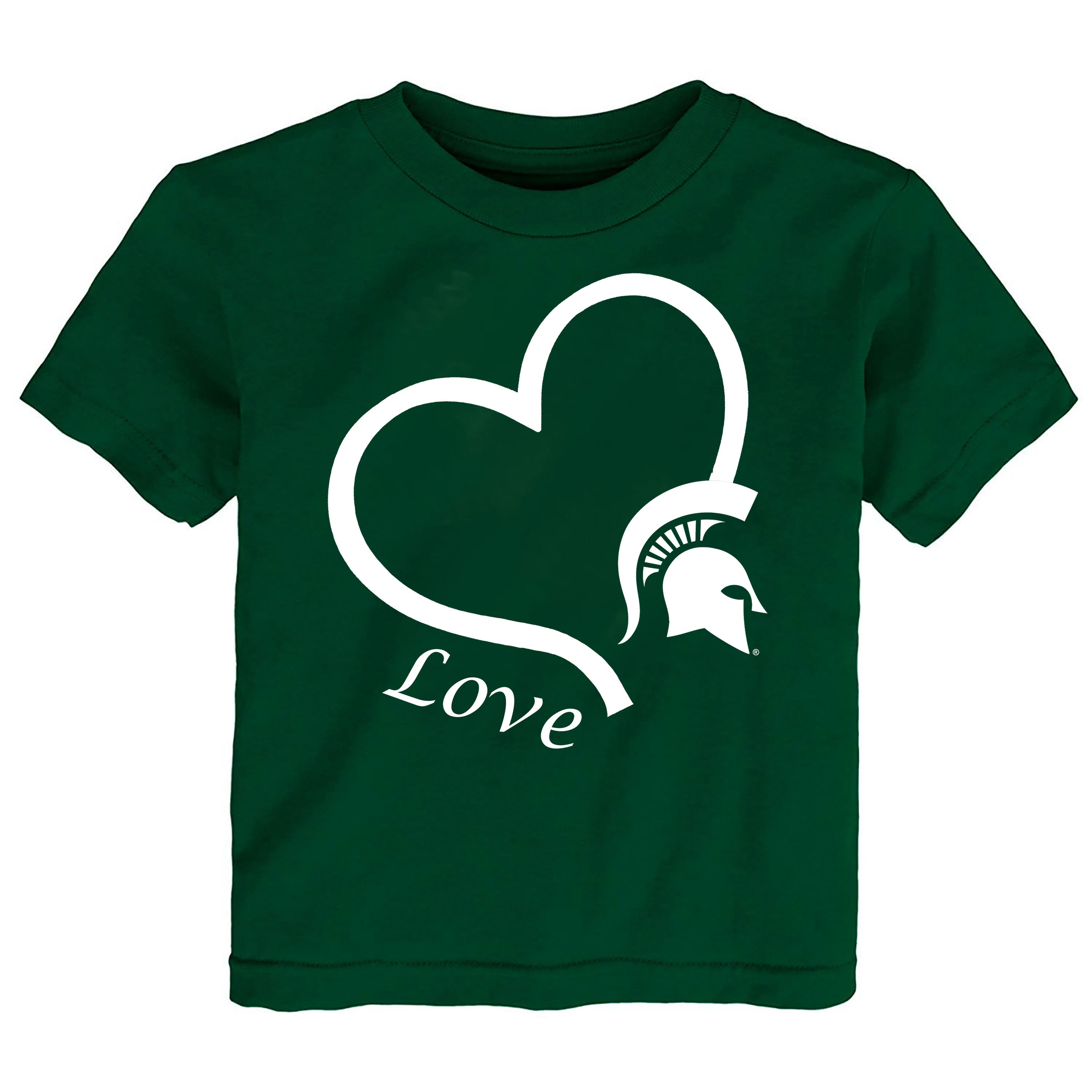Michigan State Spartans Love Heart Baby/Toddler/Youth T-Shirt