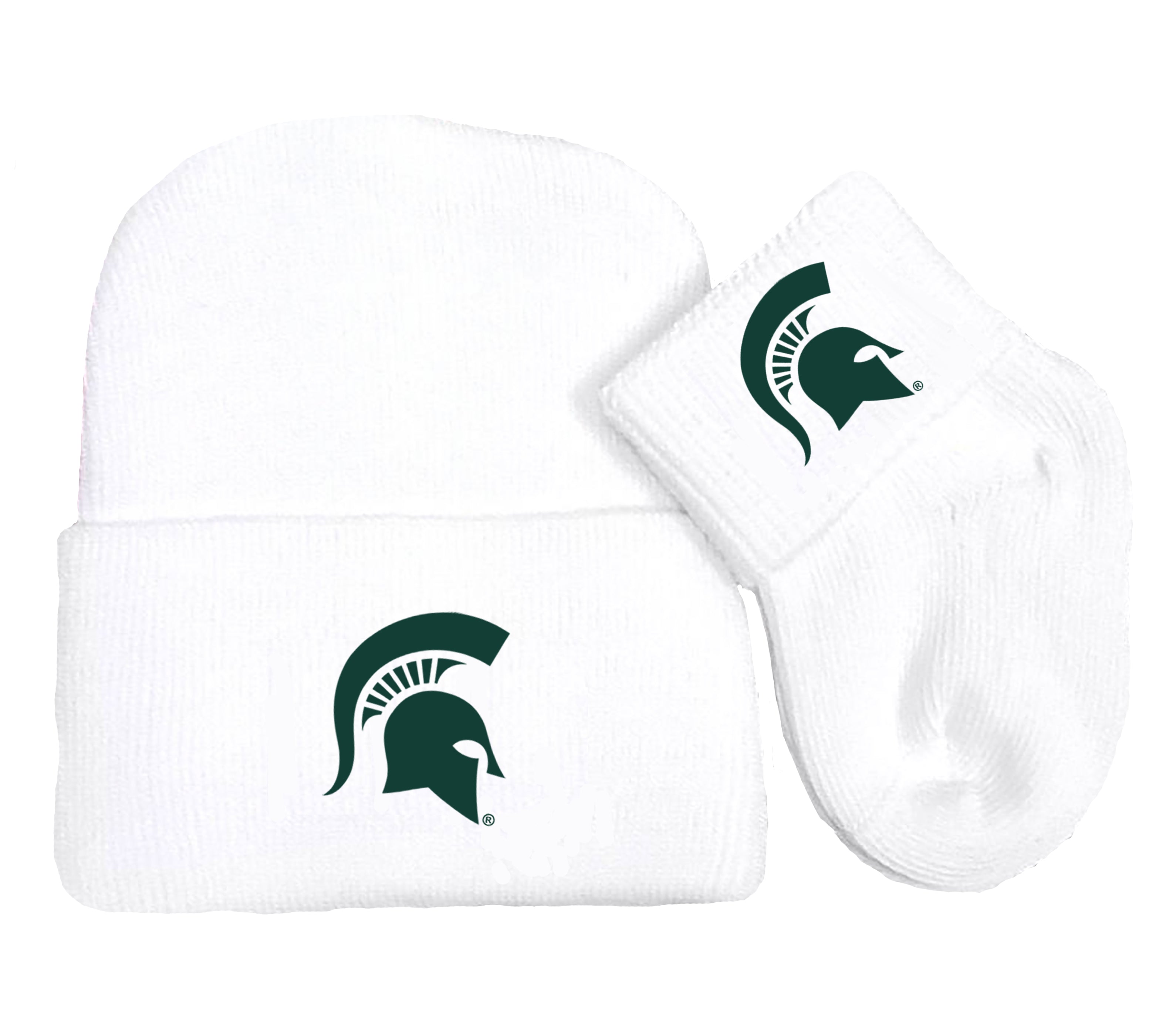Michigan State Spartans Baby Knit Cap and Socks Set