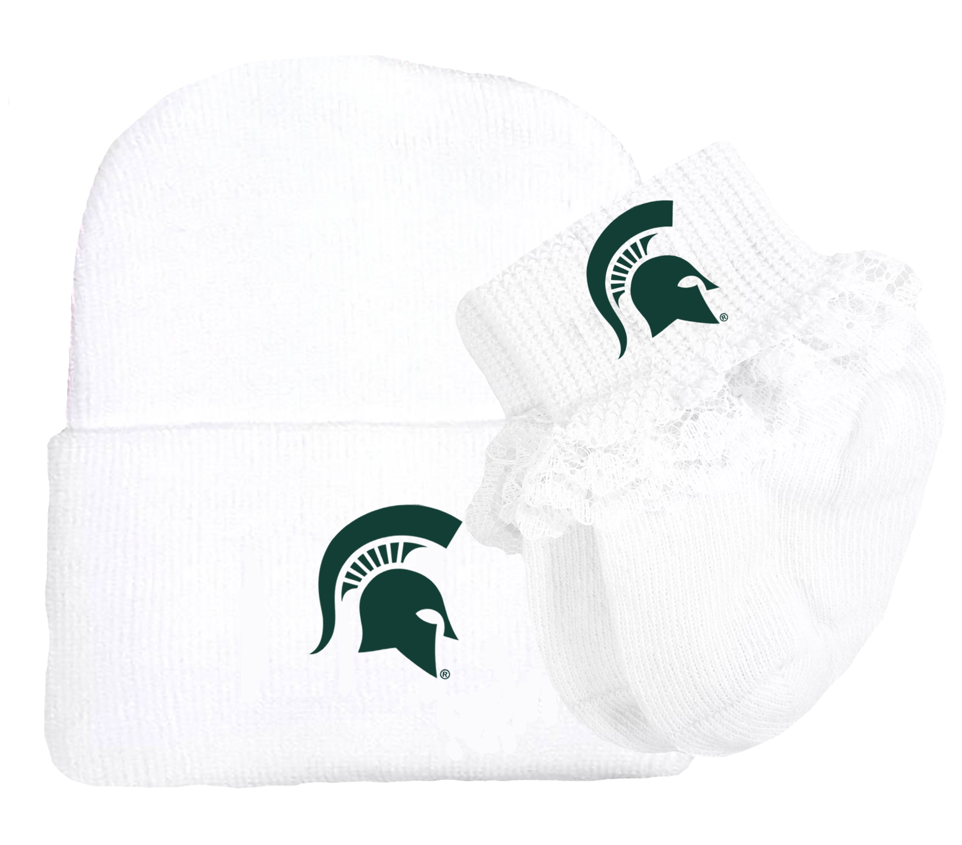 Michigan State Spartans Baby Knit Cap and Socks Set
