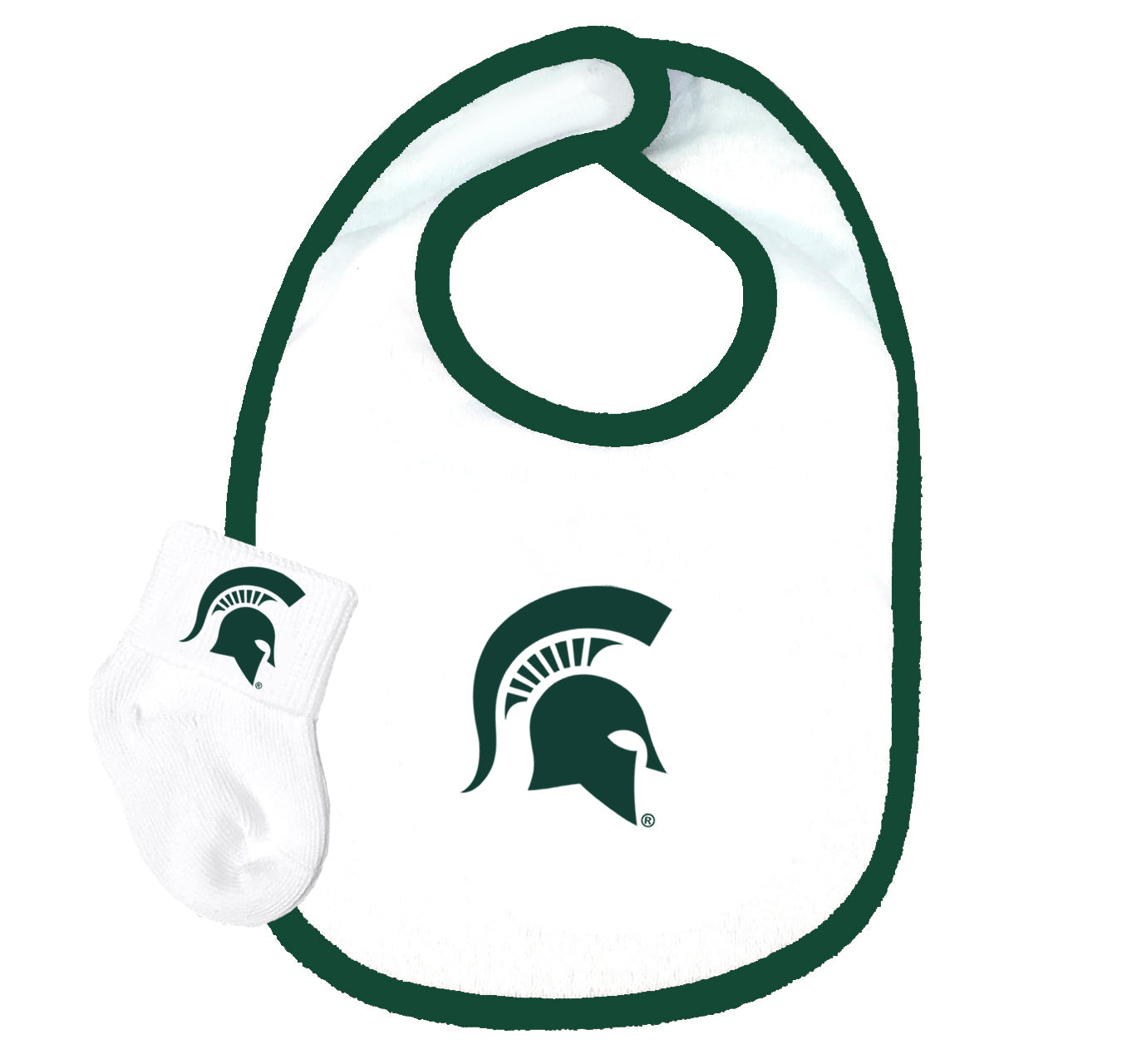 Michigan State Spartans Baby Bib and Socks Set