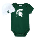Michigan State Spartans LOGO Baby Onesie and Cap Set