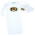 Missouri Tigers LOGO Baby Layette Gown and Cap Set - White