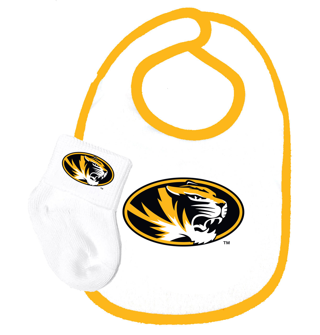 Missouri Tigers Baby Bib and Socks Set