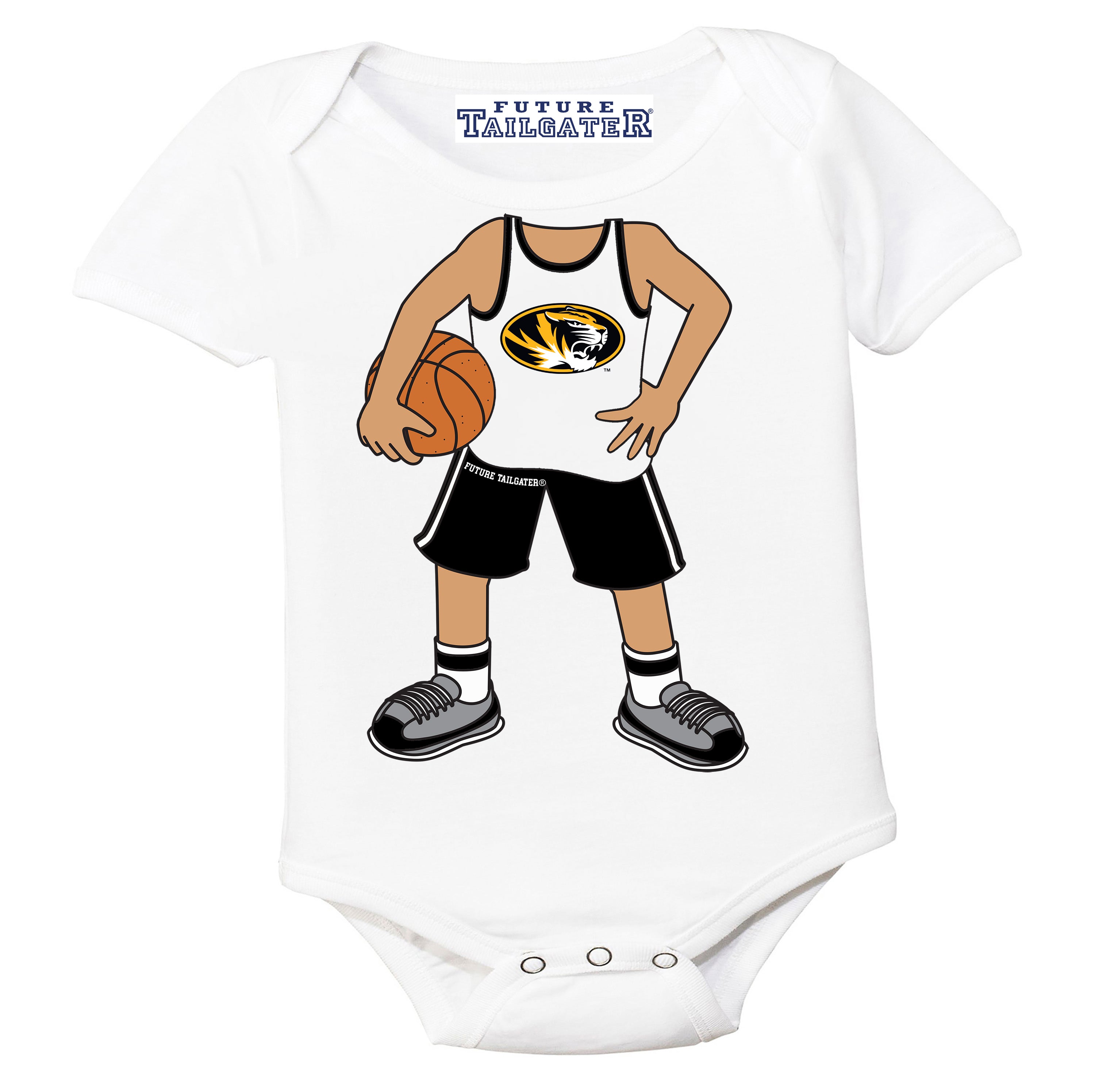 Missouri Tigers Heads Up! Basketball Player Baby Bodysuit