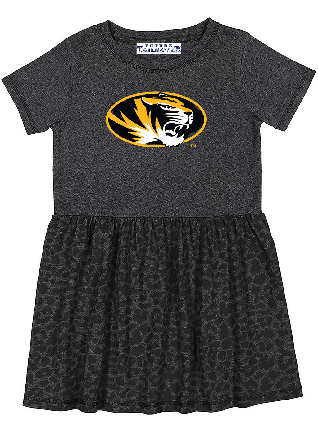 Missouri Tigers Toddler Dress - Smoke/Black Leopard