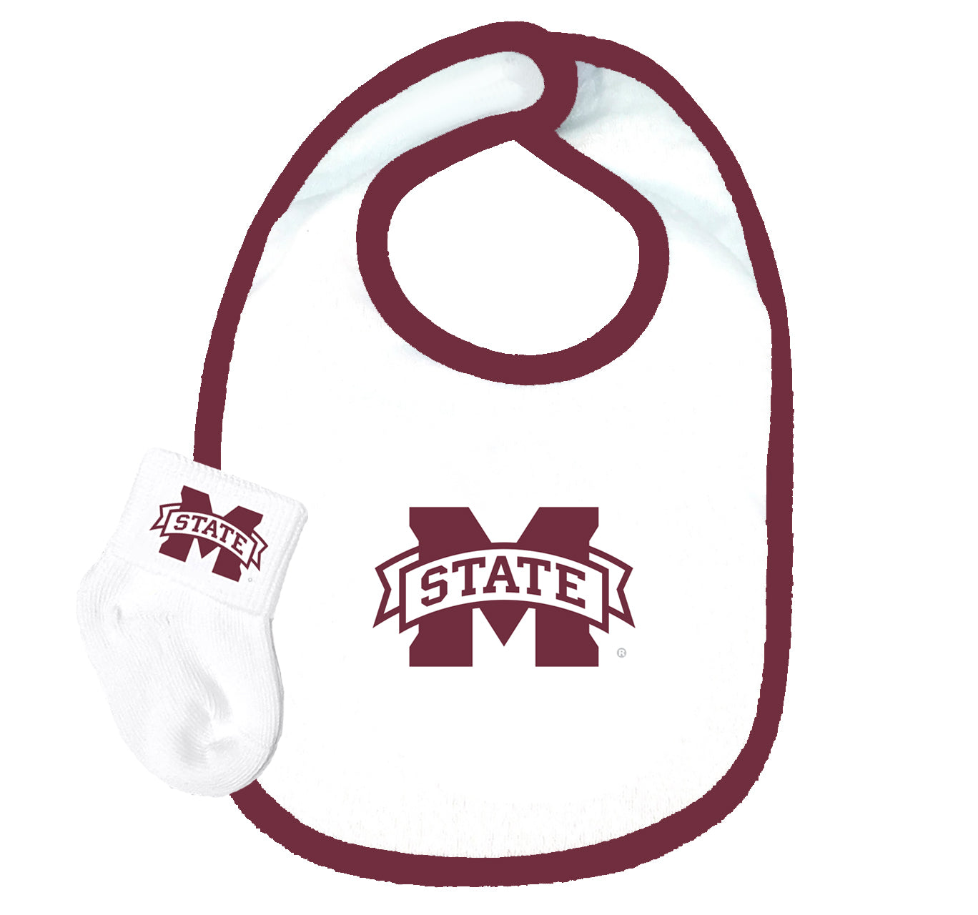 Mississippi State Bulldogs Baby Bib and Socks Set