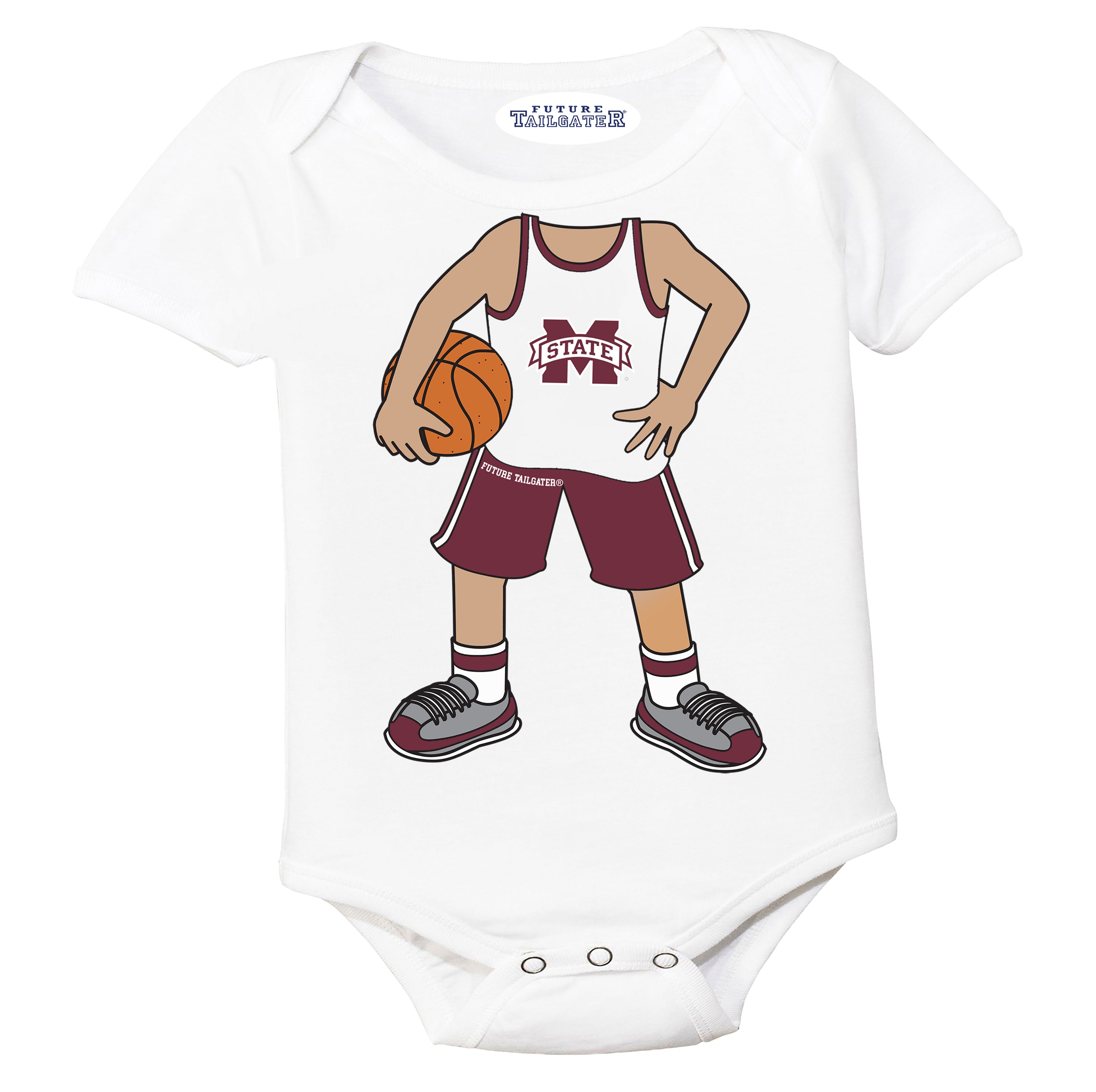Mississippi State Bulldogs Heads Up! Basketball Player Baby Bodysuit