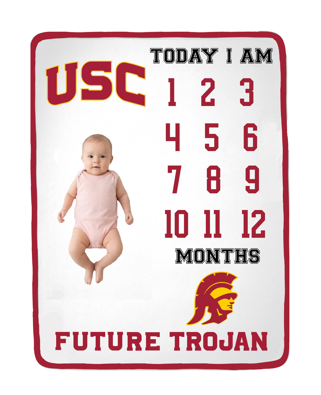 USC Trojans Baby Milestone Blanket