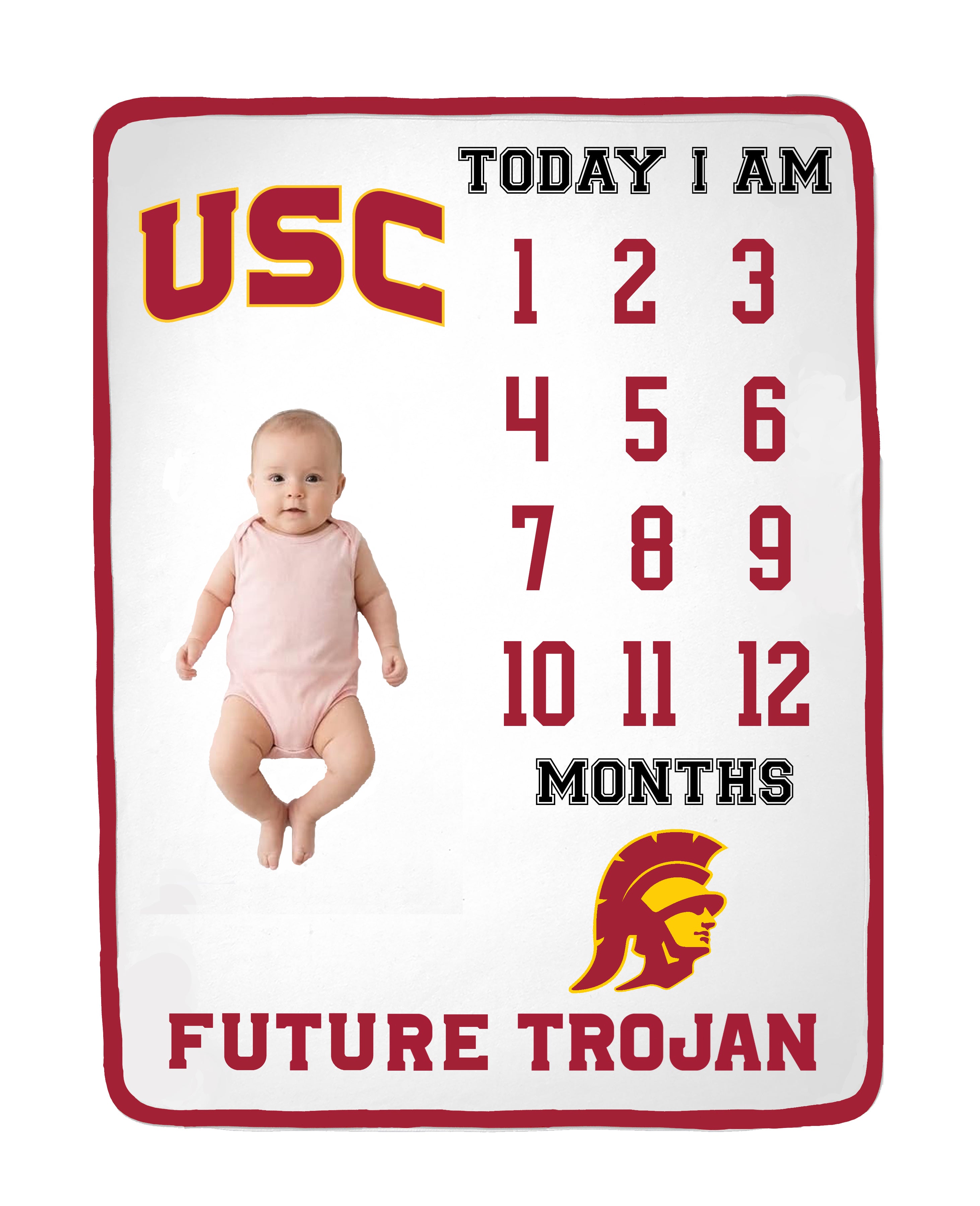 USC Trojans Baby Milestone Blanket