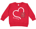 NC State Wolfpack Love Heart Baby/Toddler/Youth Sweatshirt