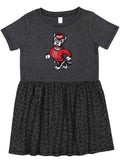 NC State Wolfpack Toddler Dress - Smoke/Black Leopard