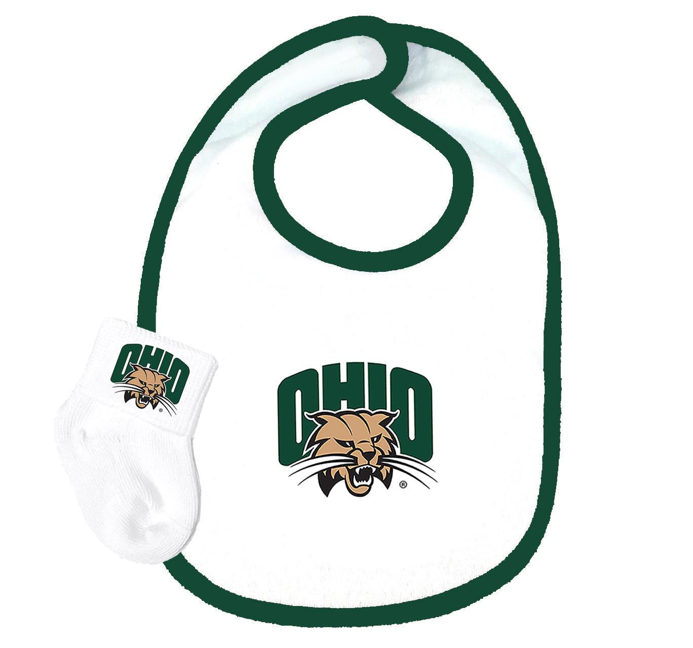 Ohio Bobcats Baby Bib and Socks Set