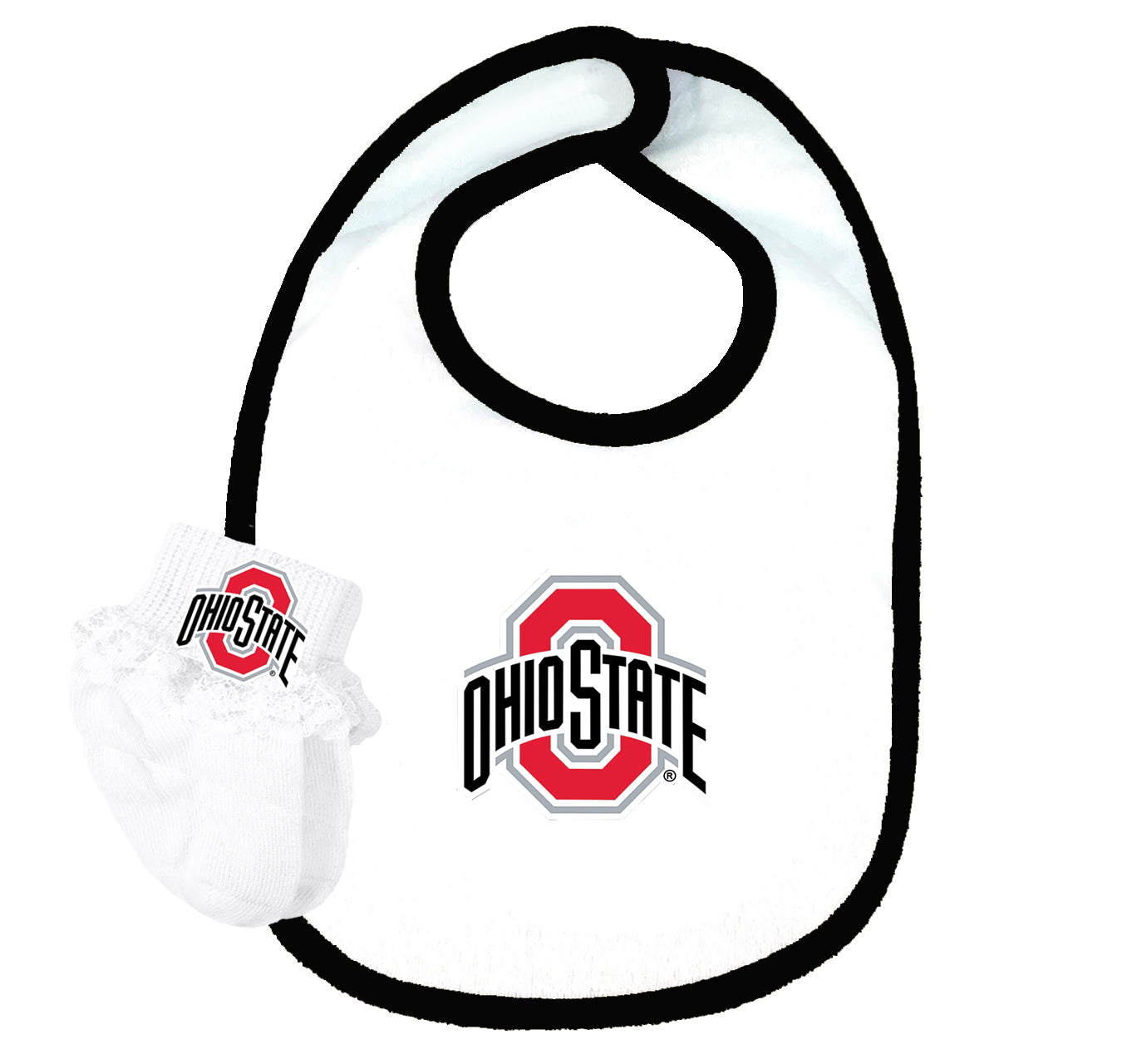 Ohio State Buckeyes Baby Bib and Socks Set