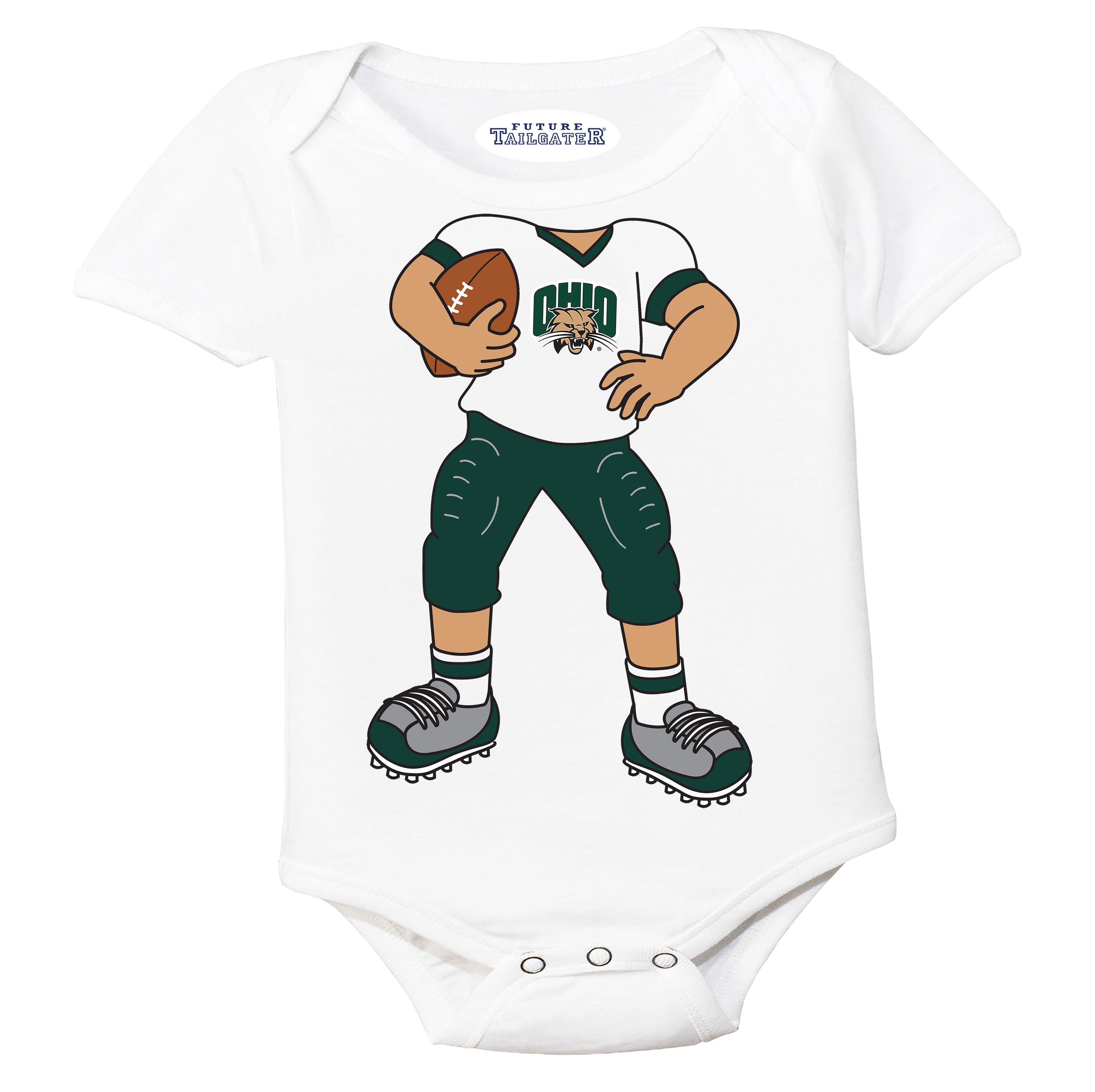 Ohio Bobcats Heads Up! Football Player Baby Bodysuit