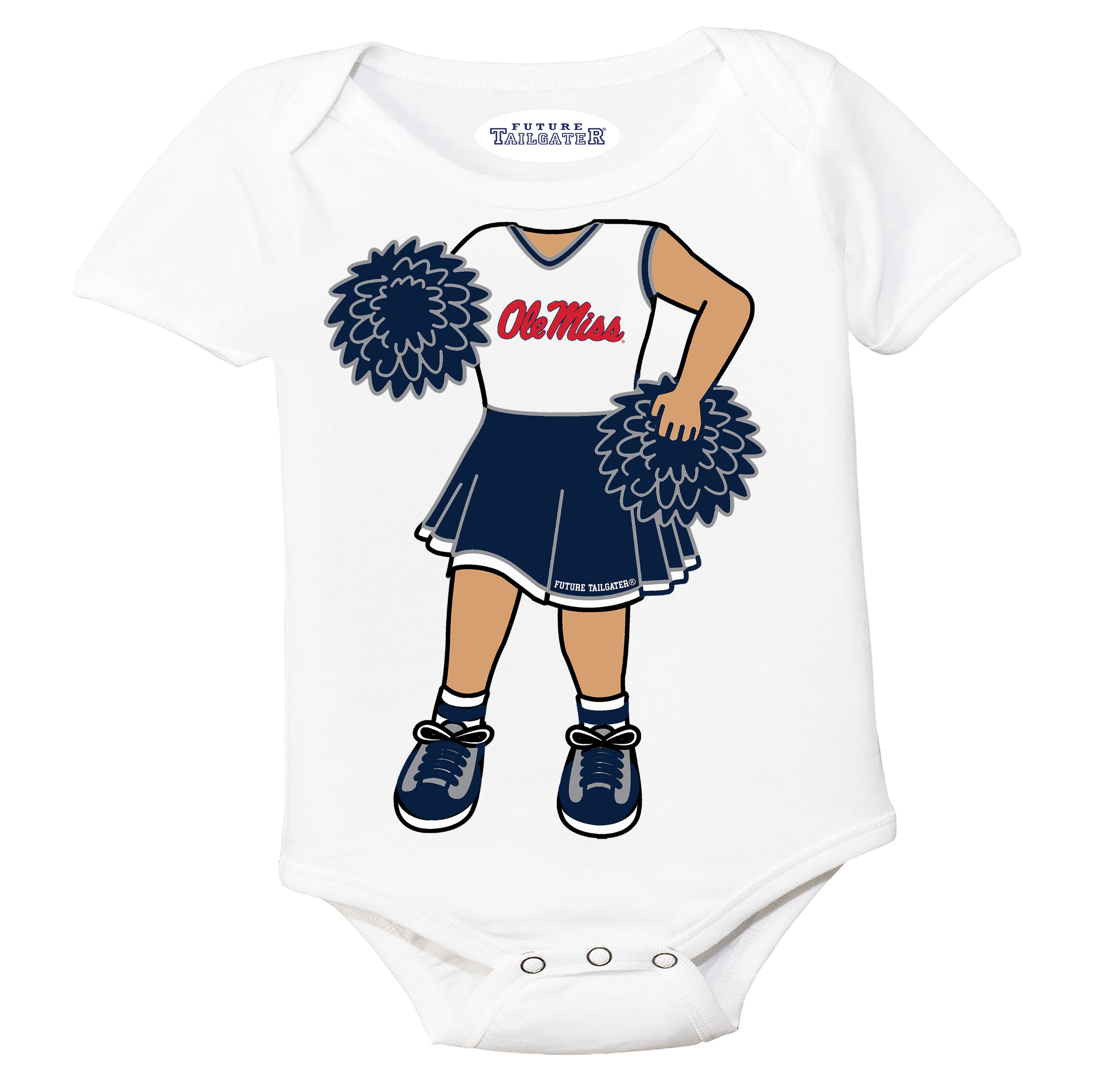 Mississippi Ole Miss Rebels Heads Up! Cheerleader Baby Bodysuit