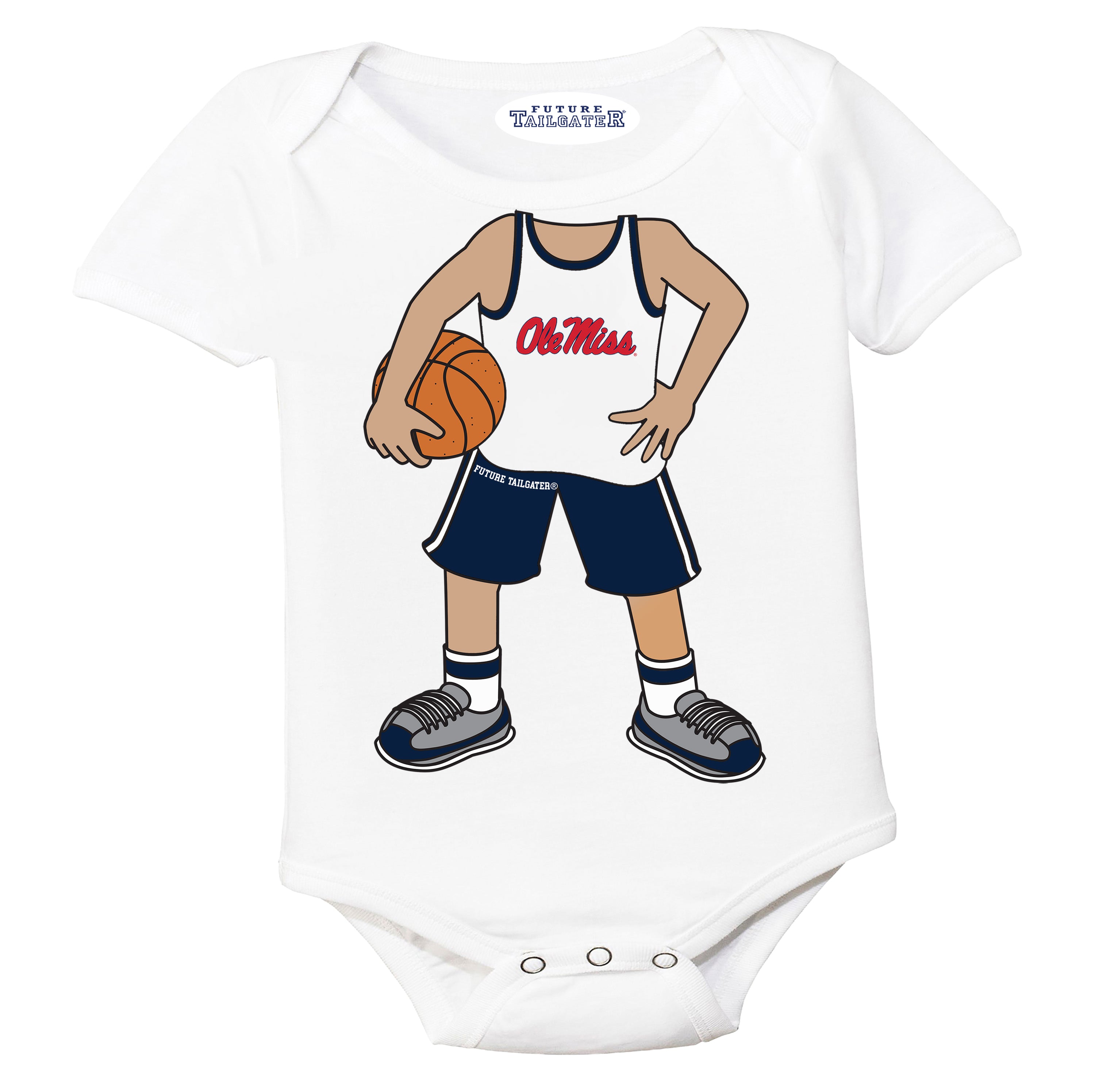 Mississippi Ole Miss Rebels Heads Up! Basketball Player Baby Bodysuit
