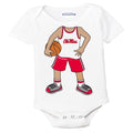 Mississippi Ole Miss Rebels Heads Up! Basketball Player Baby Bodysuit