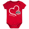Ohio State Buckeyes Love Heart Baby Bodysuit