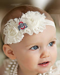 Ohio State Buckeyes Baby/Toddler Shabby Flower Hair Bow Headband