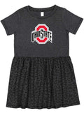 Ohio State Buckeyes Smoke/Black Leopard Toddler Dress