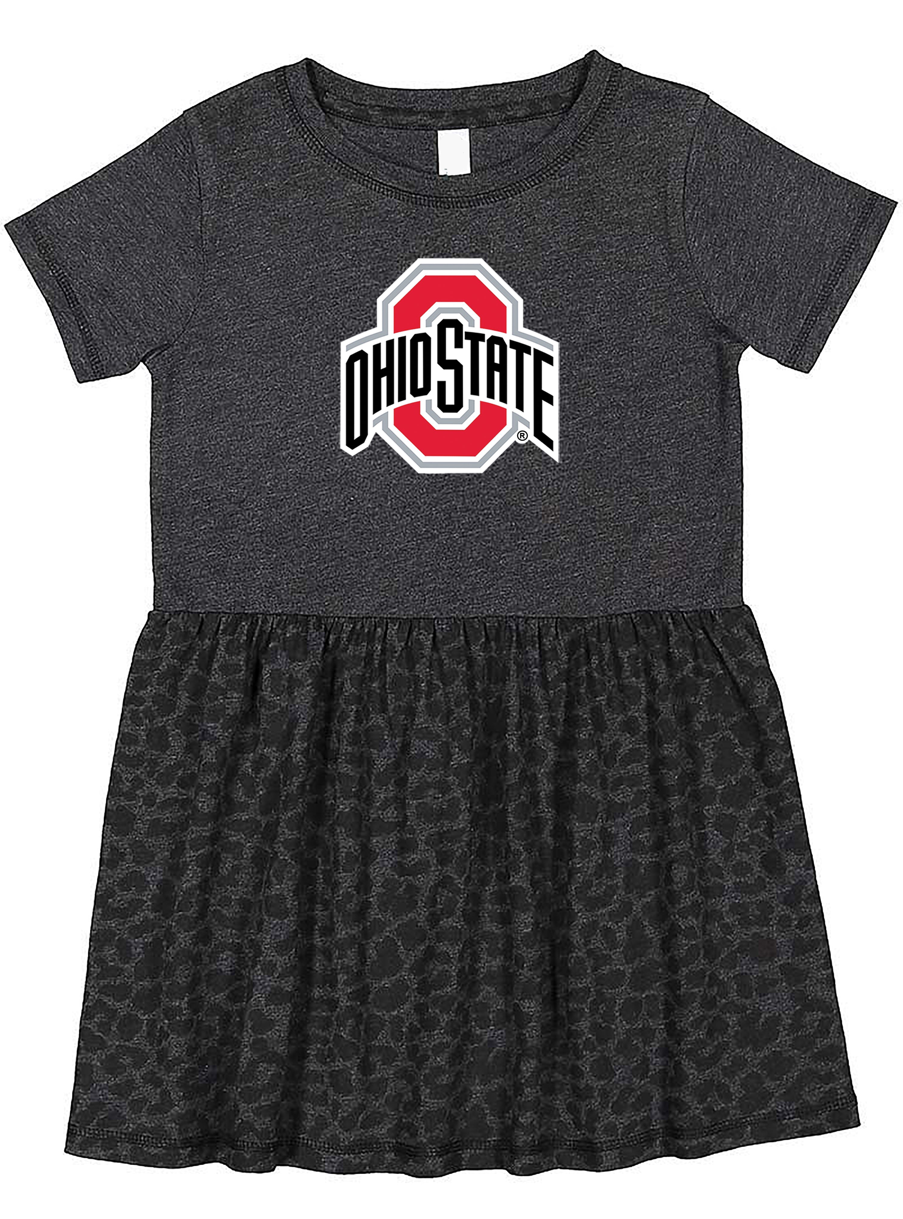 Ohio State Buckeyes Toddler Dress - Smoke/Black Leopard