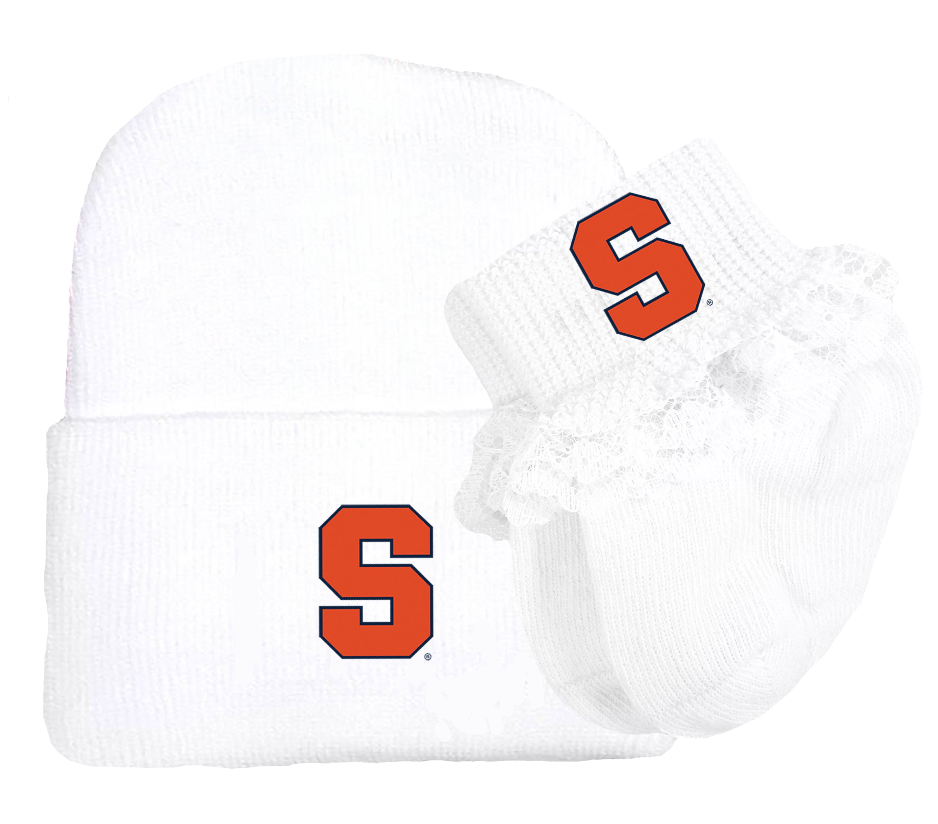 Syracuse Orange Baby Knit Cap and Socks Set