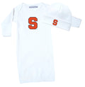 Syracuse Orange LOGO Baby Layette Gown and Cap Set - White