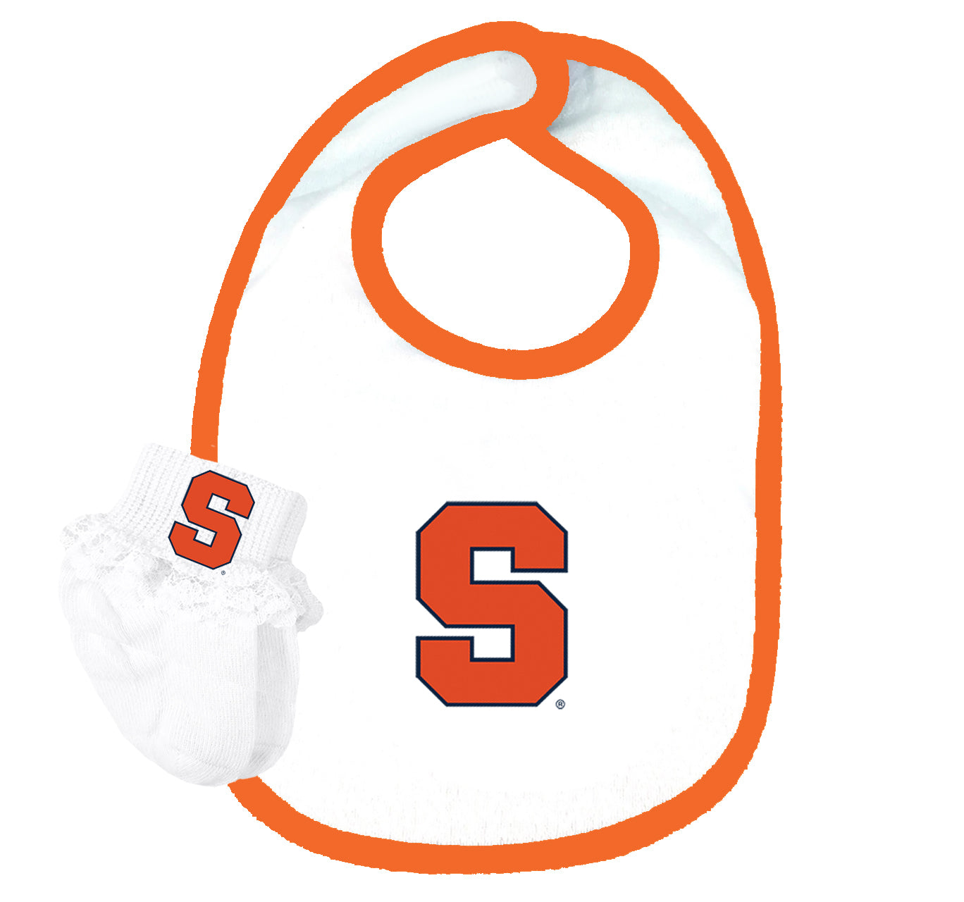 Syracuse Orange Baby Bib and Socks Set