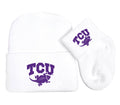 TCU Horned Frogs Baby Knit Cap and Socks Set