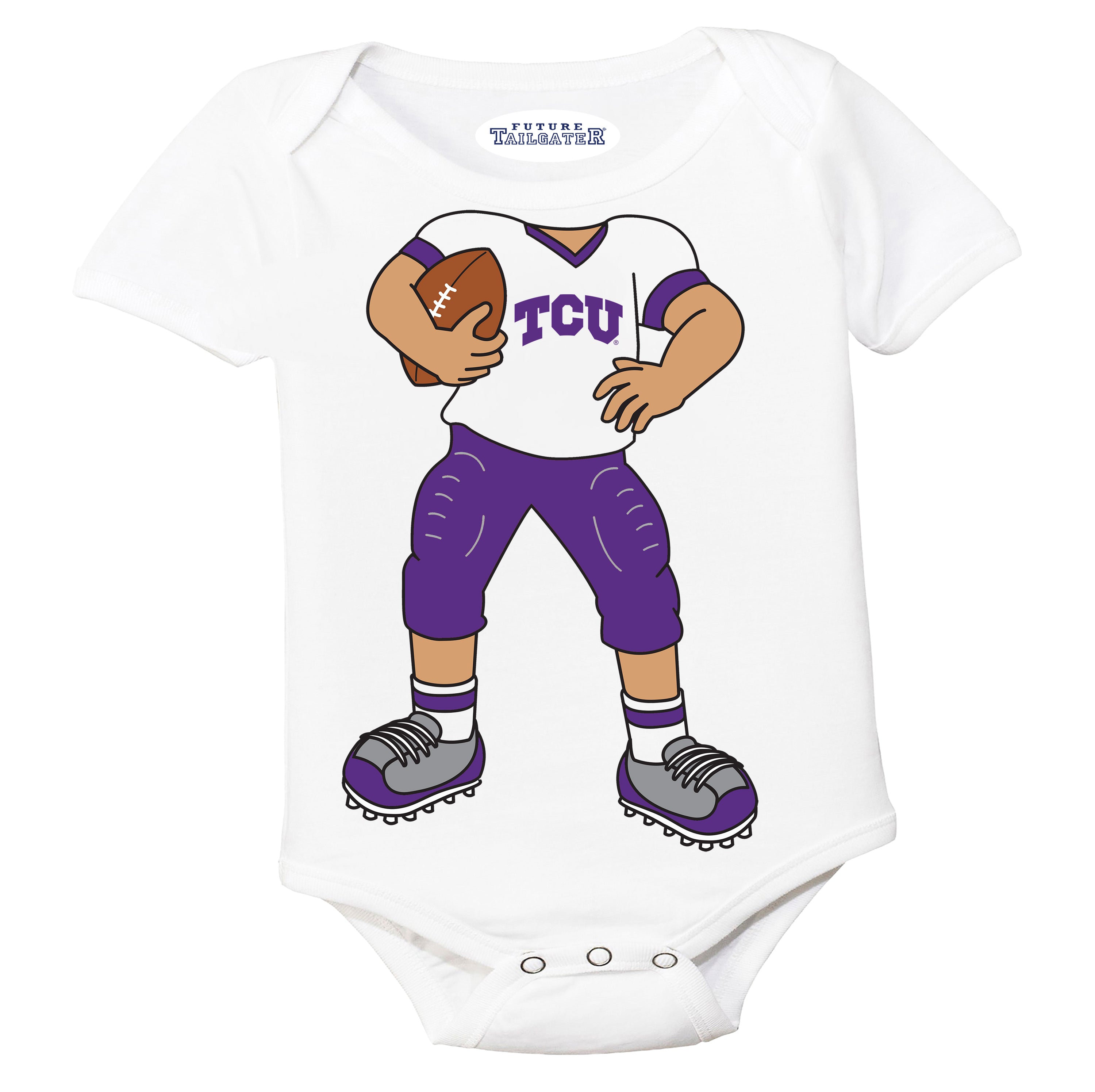 TCU Horned Frogs Heads Up! Football Player Baby Bodysuit