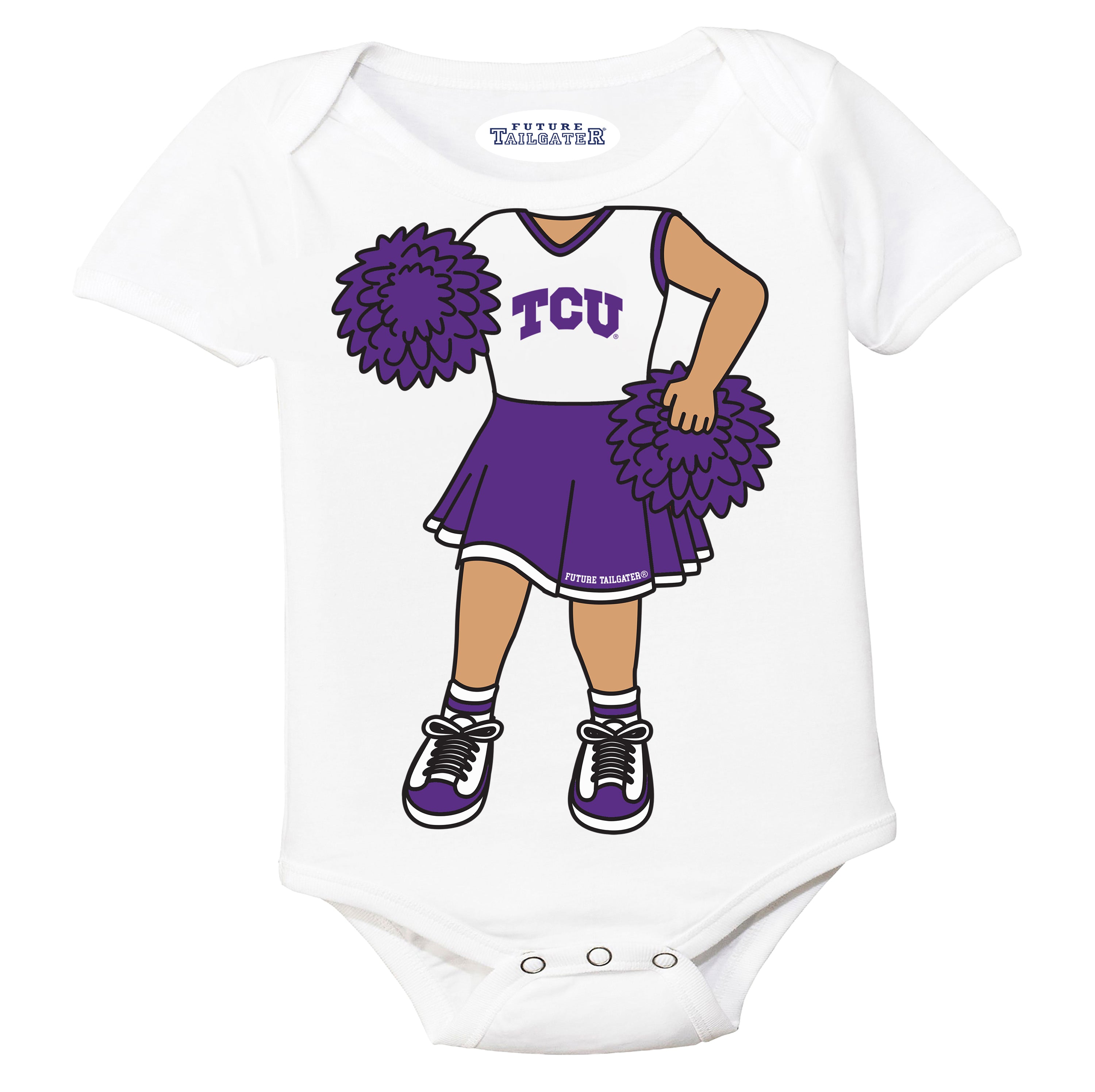 TCU Horned Frogs Heads Up! Cheerleader Baby Bodysuit
