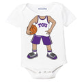 TCU Horned Frogs Heads Up! Basketball Player Baby Bodysuit