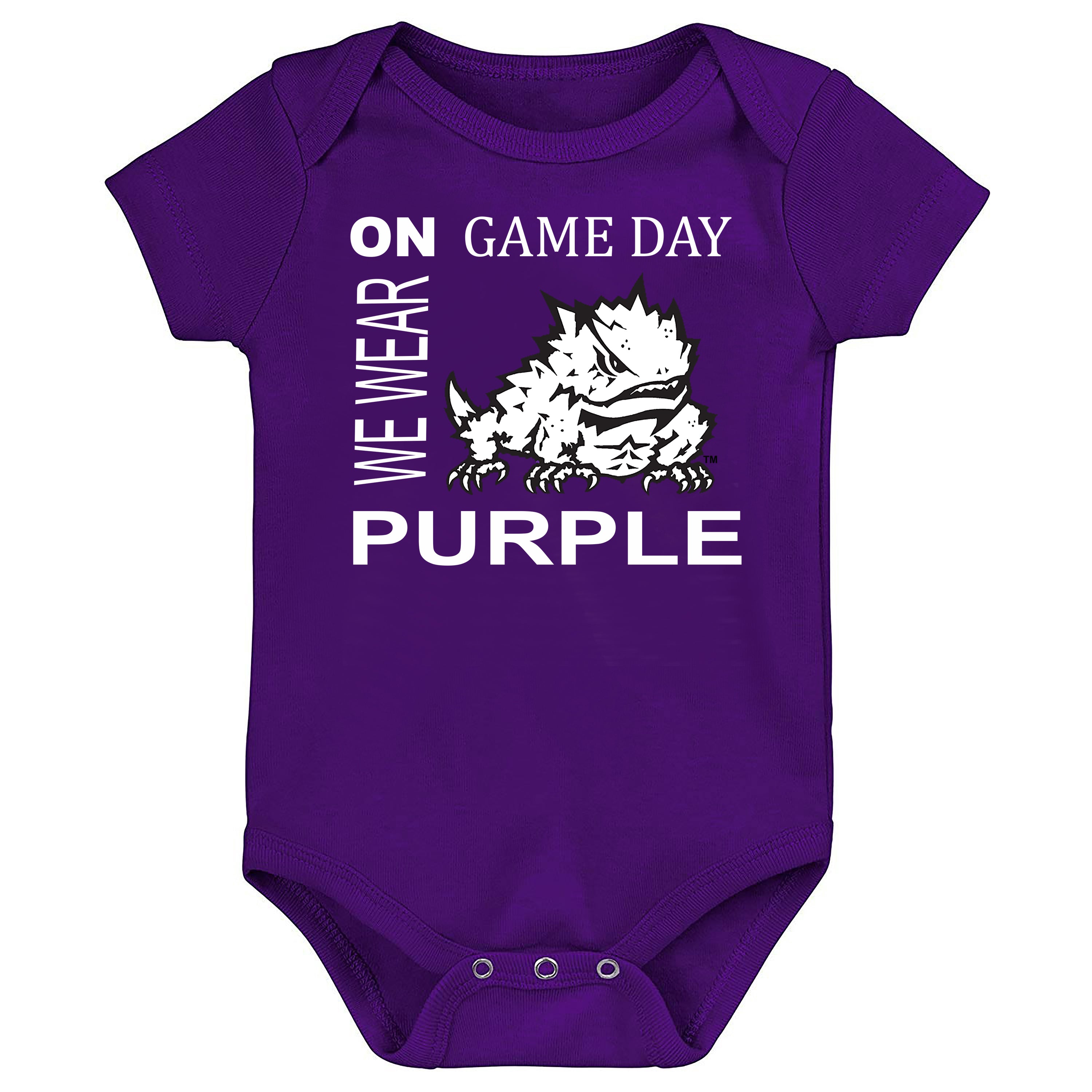 TCU Horned Frogs On Game Day Baby Bodysuit
