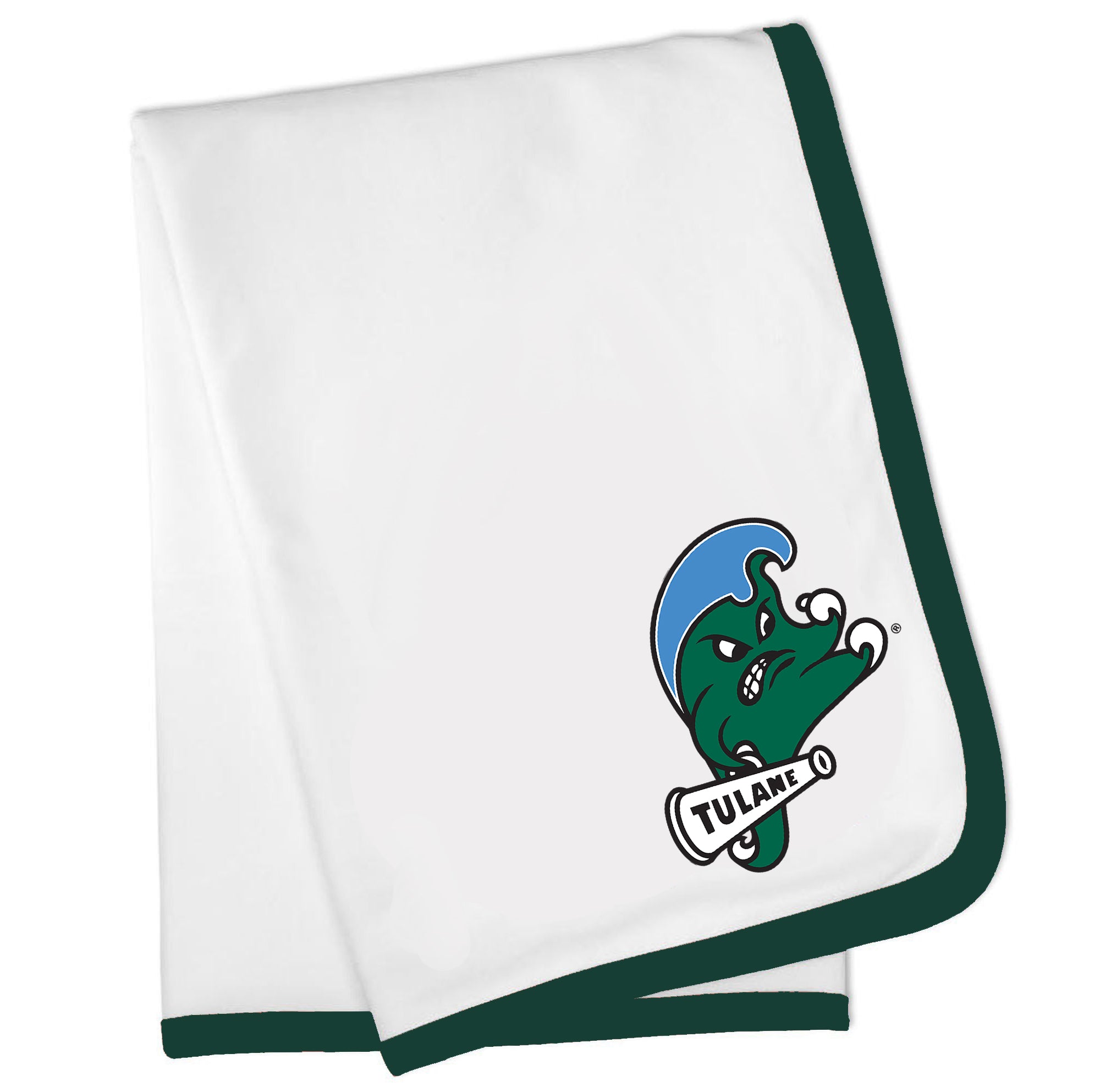 Tulane Green Wave Baby Receiving Blanket