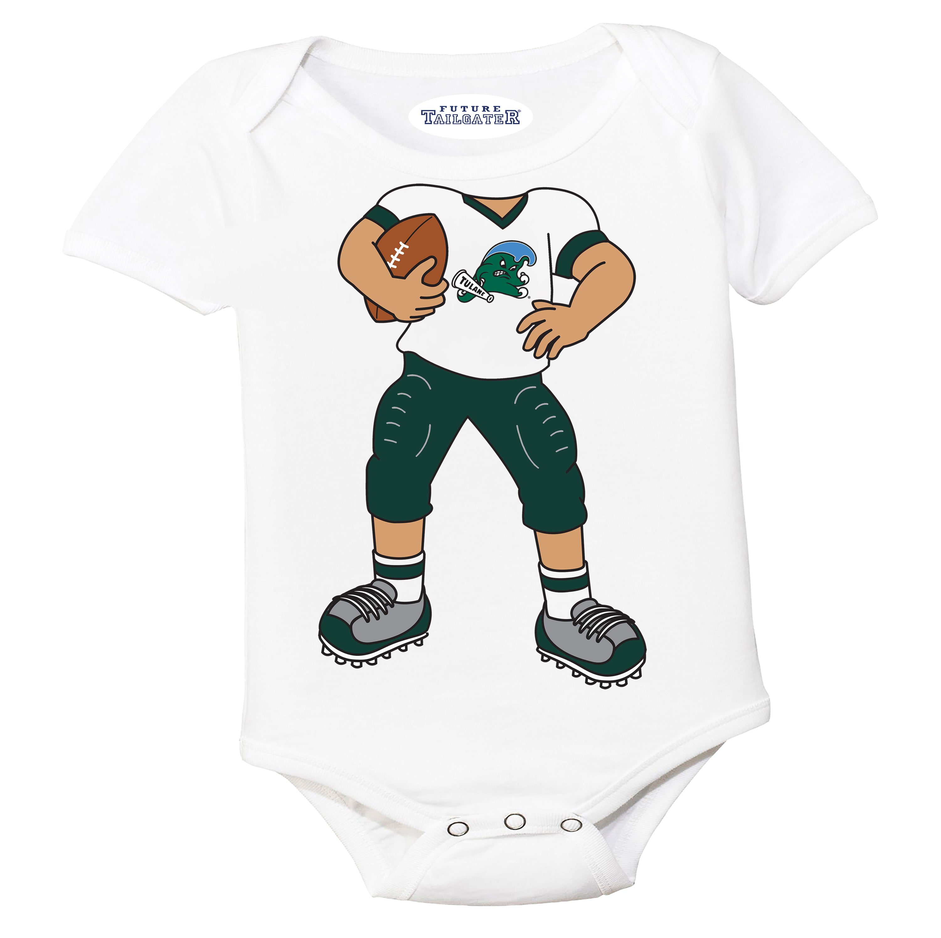 Tulane Green Wave Heads Up! Football Player Baby Bodysuit