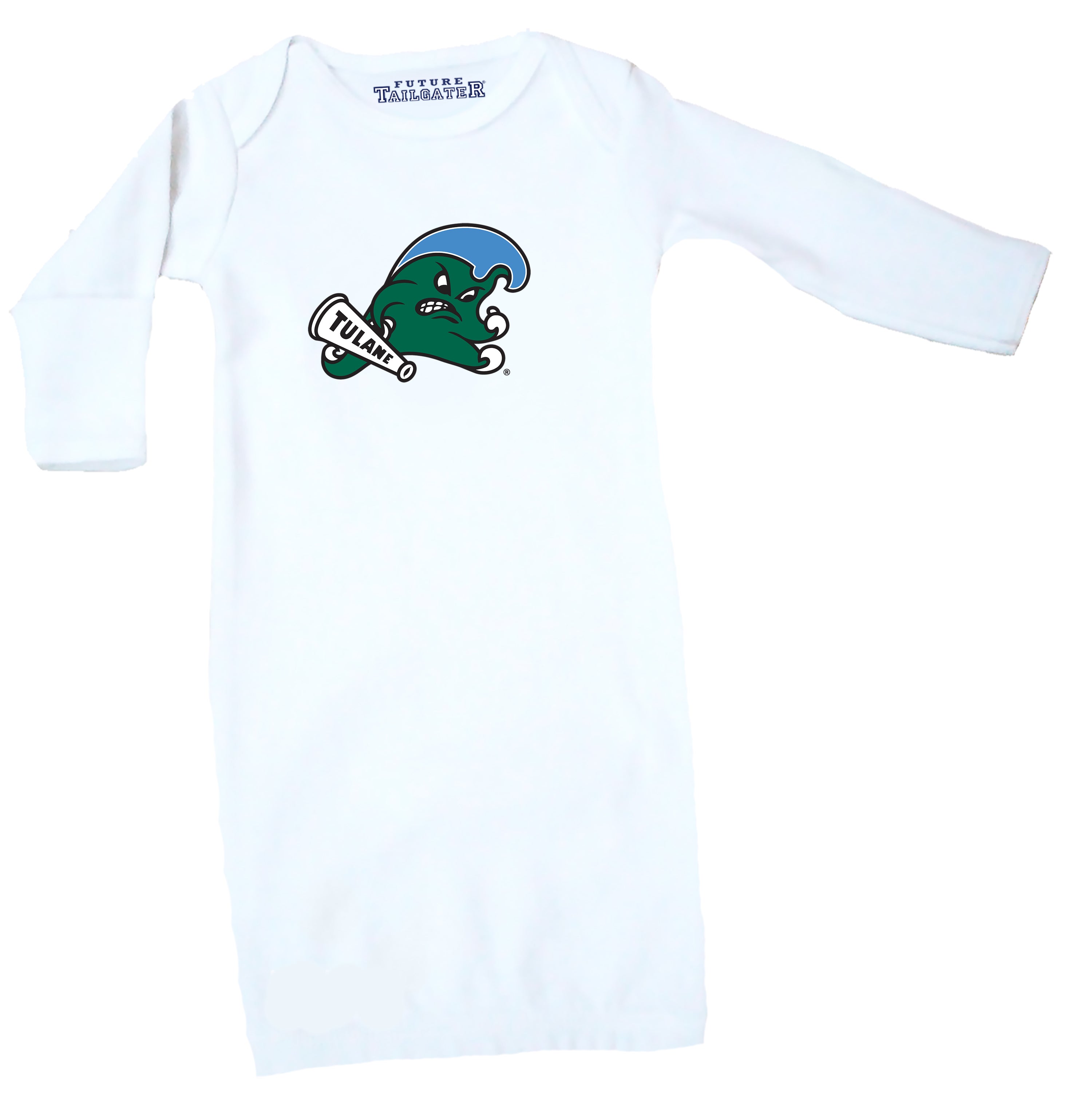 Tulane Green Wave LOGO Baby Layette Gown