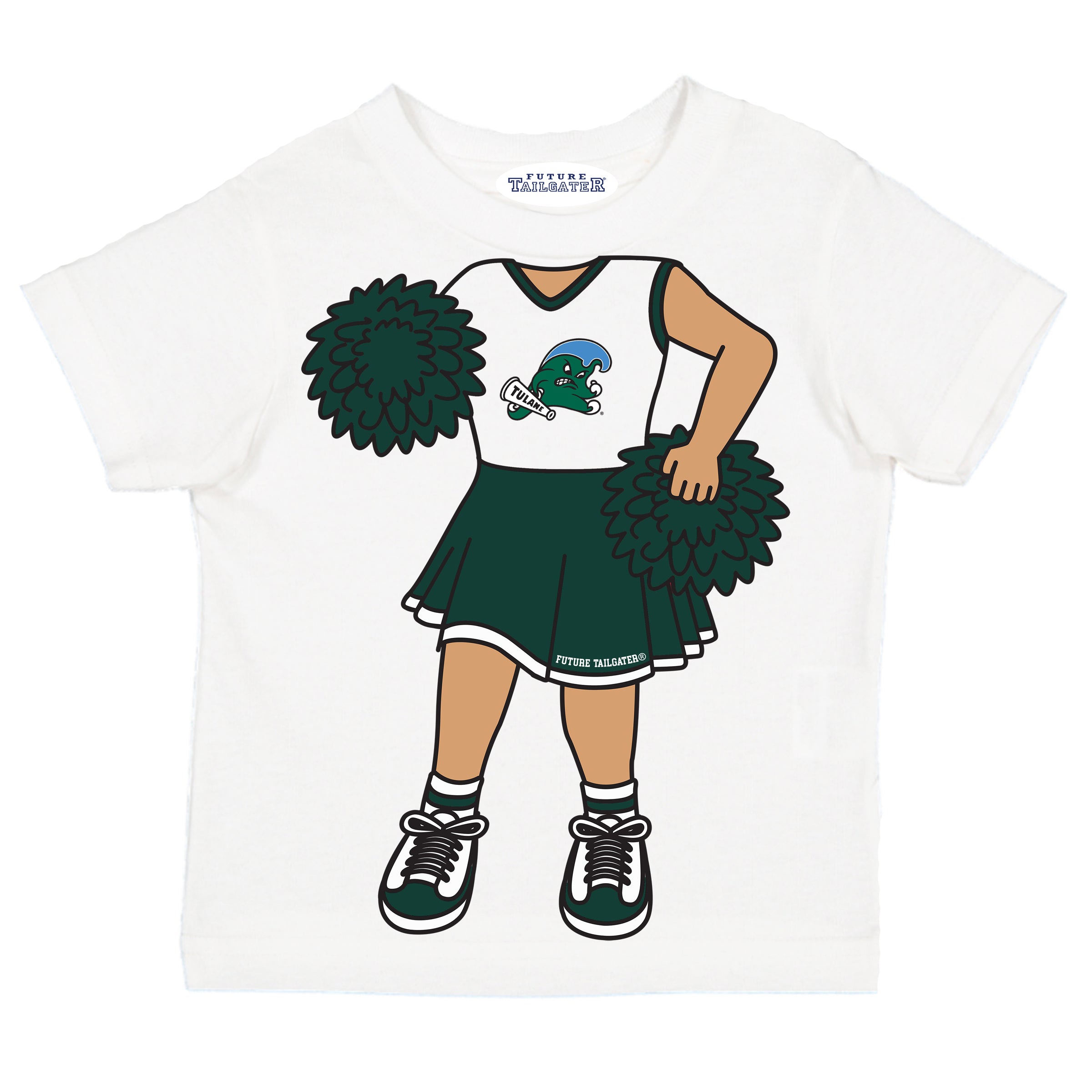 Tulane Green Wave Heads Up! Cheerleader Baby/Toddler/Youth T-Shirt