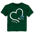 Tulane Green Wave Love Heart Baby/Toddler/Youth T-Shirt