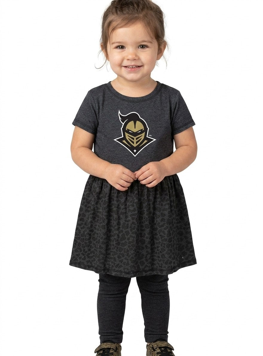 UCF Knights Toddler Dress - Smoke/Black Leopard