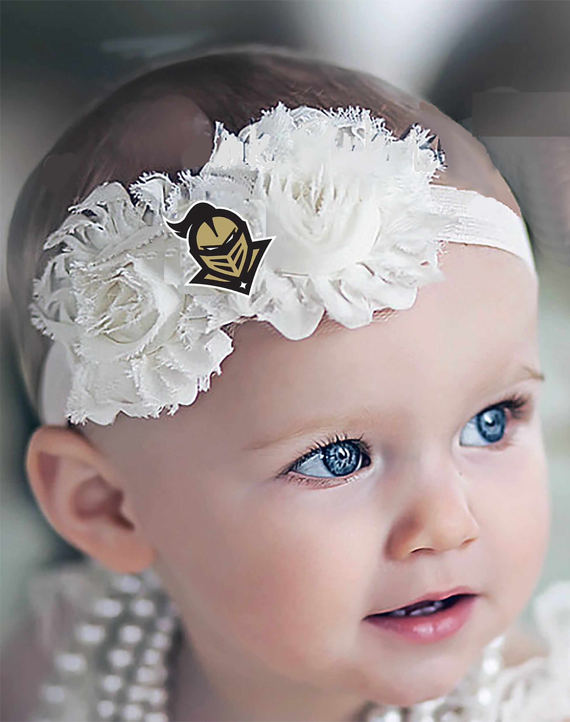 UCF Knights Baby/Toddler Shabby Flower Hair Bow Headband