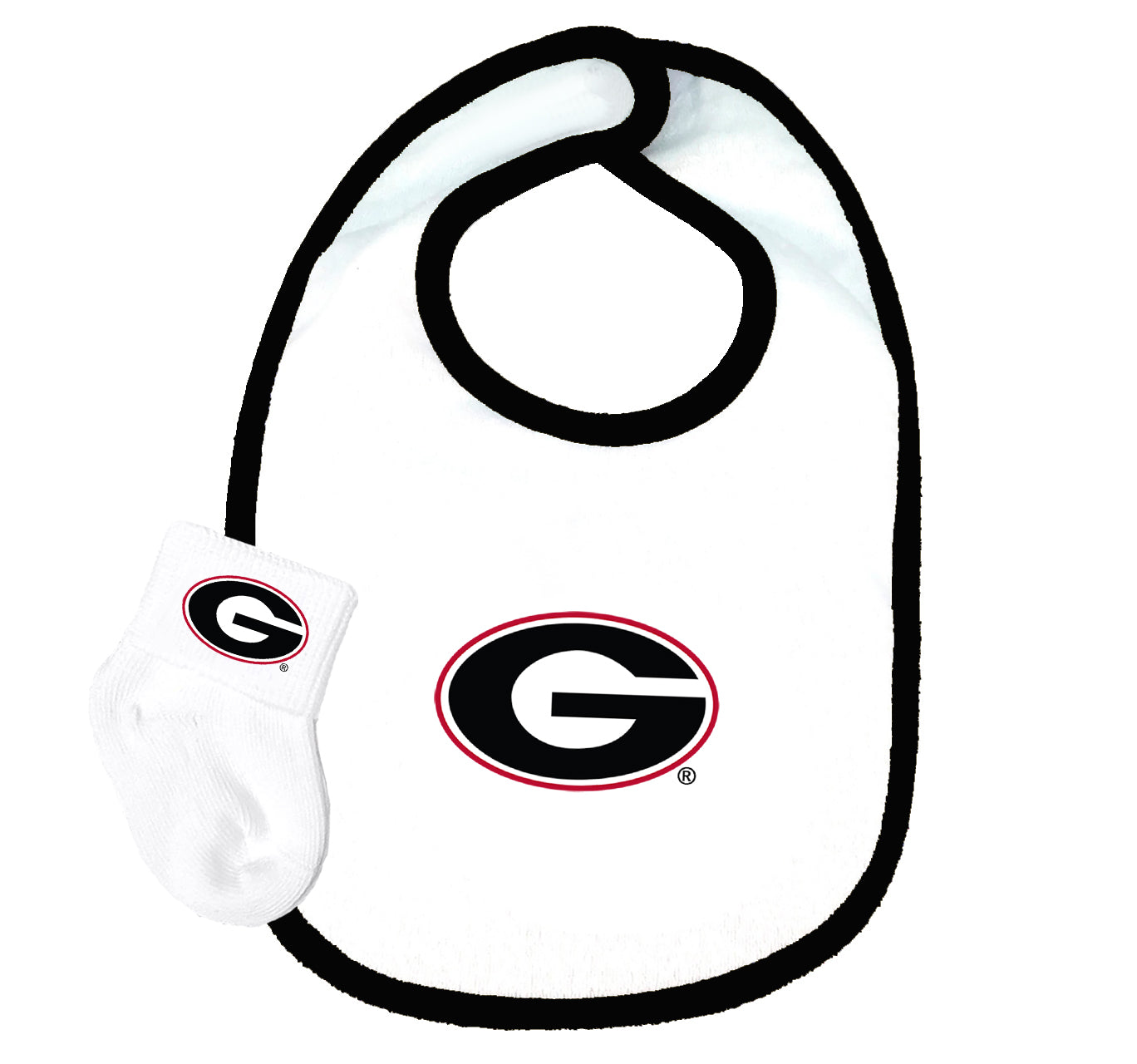 Georgia Bulldogs Baby Bib and Socks Set