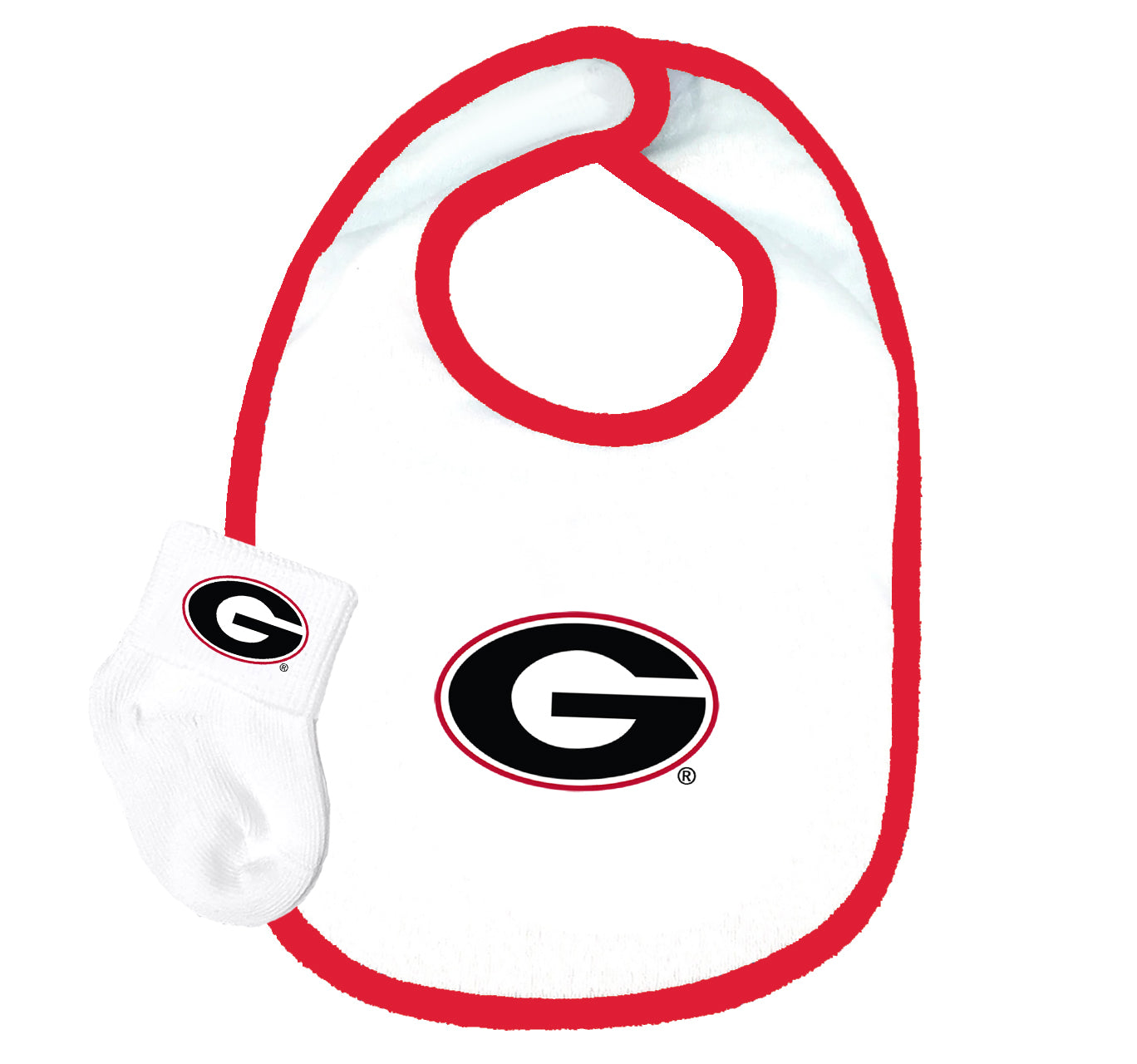 Georgia Bulldogs Baby Bib and Socks Set