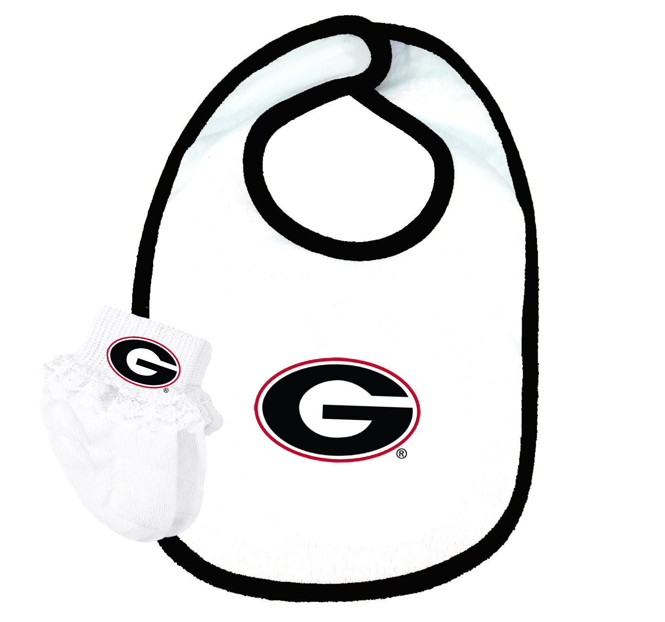 Georgia Bulldogs Baby Bib and Socks Set