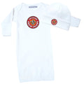 Louisiana Ragin' Cajuns LOGO Baby Layette Gown and Cap Set - White
