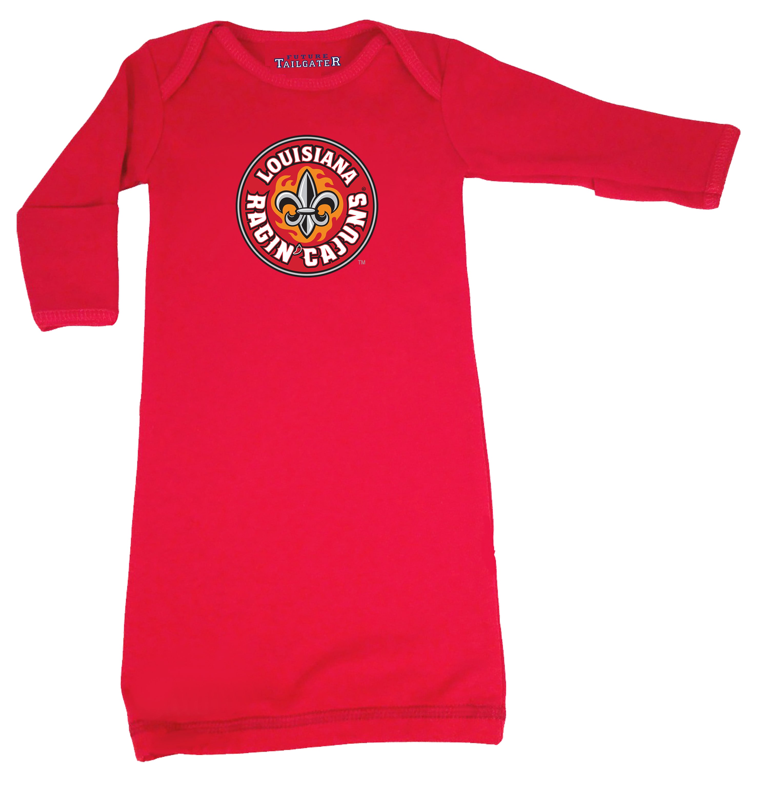 Louisiana Ragin Cajuns LOGO Baby Layette Gown